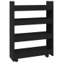 Carro de almacenaje estrecho 4 niveles madera ingeniería negro de , Carros de cocina y comedor - Ref: Foro24-855260, Precio: ...