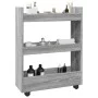 Carro de almacenaje estrecho 3 niveles madera gris Sonoma by , Kitchen and dining carts - Ref: Foro24-855255, Price: 52,21 €,...