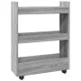 Carro de almacenaje estrecho 3 niveles madera gris Sonoma by , Kitchen and dining carts - Ref: Foro24-855255, Price: 52,21 €,...