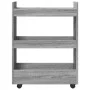 Carro de almacenaje estrecho 3 niveles madera gris Sonoma by , Kitchen and dining carts - Ref: Foro24-855255, Price: 52,21 €,...