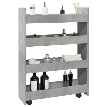 Carro de almacenaje estrecho 4 niveles madera gris hormigón by , Kitchen and dining carts - Ref: Foro24-855262, Price: 51,22 ...
