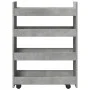 Carro de almacenaje estrecho 4 niveles madera gris hormigón by , Kitchen and dining carts - Ref: Foro24-855262, Price: 51,22 ...