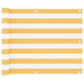 Toldo para balcón tela oxford blanco y amarillo 75x500 cm de vidaXL, Sombrillas - Ref: Foro24-134902, Precio: 23,79 €, Descue...