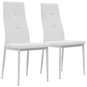 Sillas de comedor 2 unidades cuero sintético blanco en Sillas de comedor | Comprar online en Foru.es