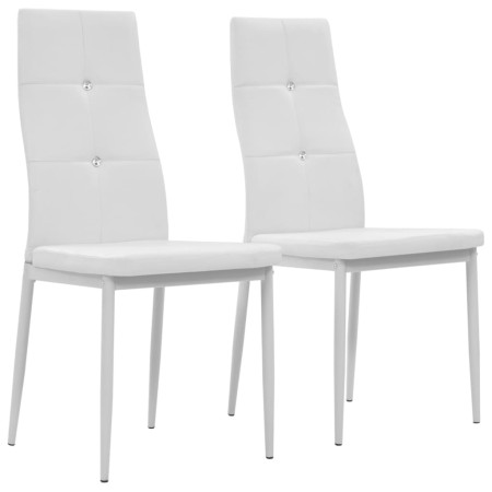 Sillas de comedor 2 unidades cuero sintético blanco en Sillas de comedor | Comprar online en Foru.es