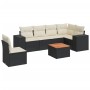 Set de comedor de jardín 7 pzas y cojines ratán sintético negro de , Conjuntos de jardín - Ref: Foro24-3257799, Precio: 429,7...