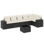 Set de comedor de jardín 7 pzas y cojines ratán sintético negro de , Conjuntos de jardín - Ref: Foro24-3254933, Precio: 440,4...