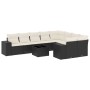Set de sofás de jardín 10 pzas cojines ratán sintético negro de , Conjuntos de jardín - Ref: Foro24-3255383, Precio: 611,21 €...