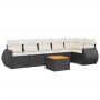 Set de comedor de jardín 7 pzas y cojines ratán sintético negro de , Conjuntos de jardín - Ref: Foro24-3257344, Precio: 433,2...