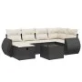 Set de comedor de jardín 7 pzas y cojines ratán sintético negro de , Conjuntos de jardín - Ref: Foro24-3264112, Precio: 445,2...