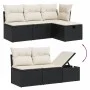 Set de comedor de jardín 7 pzas y cojines ratán sintético negro de , Conjuntos de jardín - Ref: Foro24-3264112, Precio: 445,2...