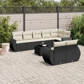 Set de sofás de jardín 8 piezas y cojines ratán sintético negro de , Conjuntos de jardín - Ref: Foro24-3253963, Precio: 668,4...