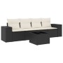 Set de muebles de jardín 5 pzas y cojines ratán sintético negro de , Conjuntos de jardín - Ref: Foro24-3254623, Precio: 312,8...
