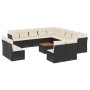 Set de sofás de jardín y cojines 14 pzas ratán sintético negro de , Conjuntos de jardín - Ref: Foro24-3256266, Precio: 800,84...