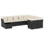 Set de sofás de jardín 10 pzas cojines ratán sintético negro de , Conjuntos de jardín - Ref: Foro24-3250025, Precio: 592,07 €...
