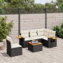 Set de sofás de jardín 6 piezas y cojines ratán sintético negro de , Conjuntos de jardín - Ref: Foro24-3226819, Precio: 371,3...