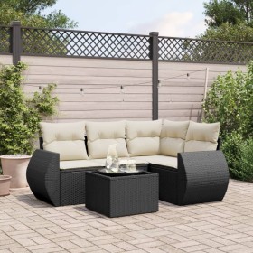 Set de muebles de jardín 5 pzas y cojines ratán sintético negro de , Conjuntos de jardín - Ref: Foro24-3253653, Precio: 342,1...