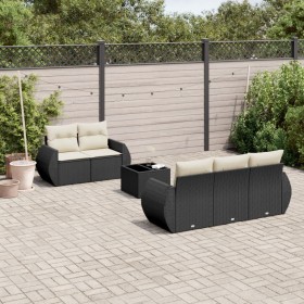 Set de sofás de jardín 6 piezas y cojines ratán sintético negro de , Conjuntos de jardín - Ref: Foro24-3253433, Precio: 434,3...