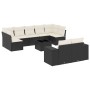 Set de sofás de jardín 10 pzas cojines ratán sintético negro de , Conjuntos de jardín - Ref: Foro24-3223025, Precio: 565,72 €...
