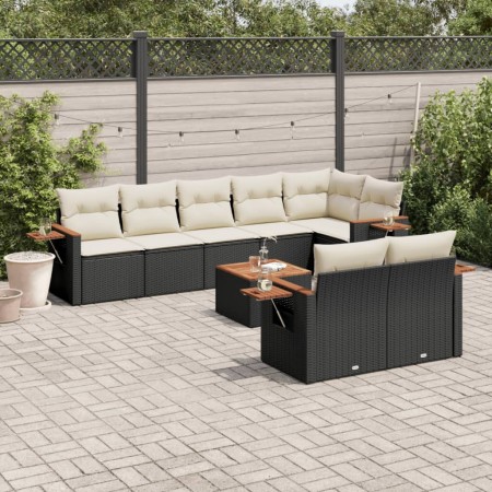 Set de sofás de jardín 8 piezas y cojines ratán sintético negro de , Conjuntos de jardín - Ref: Foro24-3226994, Precio: 564,3...