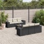 Set de comedor de jardín 7 pzas y cojines ratán sintético negro de , Conjuntos de jardín - Ref: Foro24-3254643, Precio: 479,9...