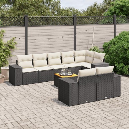 Set de sofás de jardín 8 piezas y cojines ratán sintético negro de , Conjuntos de jardín - Ref: Foro24-3257862, Precio: 590,8...