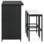 Set mesa y sillas de bar jardín 3 piezas ratán sintético negro de vidaXL, muebles para cocinas y comedores - Ref: Foro24-3134...