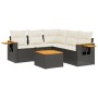 Set de sofás de jardín 6 piezas y cojines ratán sintético negro de , Conjuntos de jardín - Ref: Foro24-3226805, Precio: 371,3...