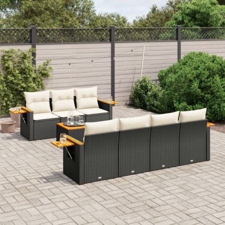 Set de sofás de jardín 8 piezas y cojines ratán sintético negro de , Conjuntos de jardín - Ref: Foro24-3226644, Precio: 505,8...