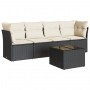 Set de muebles de jardín 5 pzas y cojines ratán sintético negro de , Conjuntos de jardín - Ref: Foro24-3249075, Precio: 298,1...