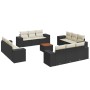 Set de sofás de jardín y cojines 13 pzas ratán sintético negro de , Conjuntos de jardín - Ref: Foro24-3257708, Precio: 922,17...