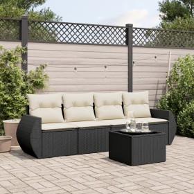 Set de muebles de jardín 5 pzas y cojines ratán sintético negro de , Conjuntos de jardín - Ref: Foro24-3253423, Precio: 315,7...
