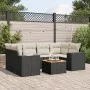 Set de comedor de jardín 7 pzas y cojines ratán sintético negro de , Conjuntos de jardín - Ref: Foro24-3257673, Precio: 460,1...