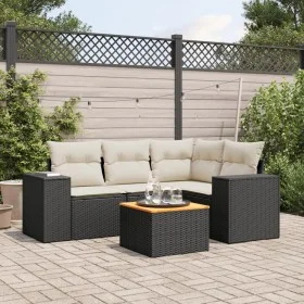 Set de muebles de jardín 5 pzas y cojines ratán sintético negro de , Conjuntos de jardín - Ref: Foro24-3257757, Precio: 336,2...