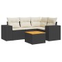 Set de muebles de jardín 5 pzas y cojines ratán sintético negro de , Conjuntos de jardín - Ref: Foro24-3257757, Precio: 335,1...