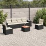 Set de comedor de jardín 7 pzas y cojines ratán sintético negro de , Conjuntos de jardín - Ref: Foro24-3257722, Precio: 401,4...