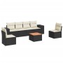 Set de comedor de jardín 7 pzas y cojines ratán sintético negro de , Conjuntos de jardín - Ref: Foro24-3257722, Precio: 401,4...