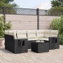 Set de comedor de jardín 7 pzas y cojines ratán sintético negro de , Conjuntos de jardín - Ref: Foro24-3252253, Precio: 457,0...