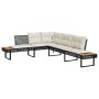 Set de sofás jardín 2 pzas con cojines ratán PE y vidrio negro de , Conjuntos de jardín - Ref: Foro24-3277493, Precio: 308,19...