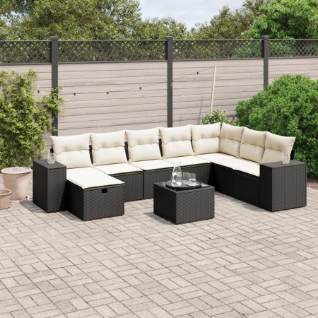 Set de sofás de jardín 8 piezas y cojines ratán sintético negro de , Conjuntos de jardín - Ref: Foro24-3264522, Precio: 501,9...