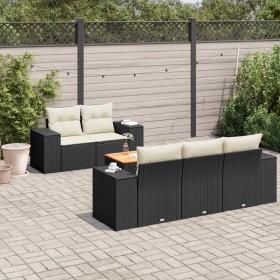 Set de sofás de jardín 6 piezas y cojines ratán sintético negro de , Conjuntos de jardín - Ref: Foro24-3257659, Precio: 416,4...