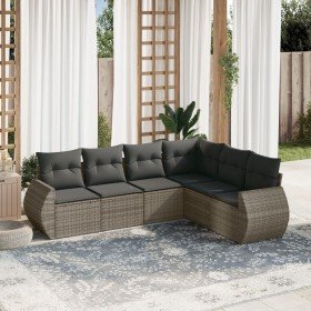 Set de muebles de jardín 6 pzas y cojines ratán sintético gris en Conjuntos de jardín | Comprar online en Foru.es