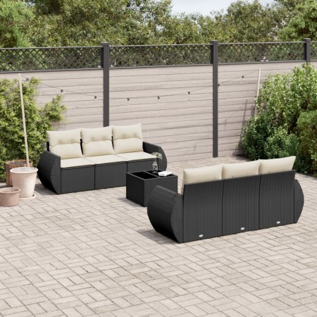 Set de comedor de jardín 7 pzas y cojines ratán sintético negro de , Conjuntos de jardín - Ref: Foro24-3253443, Precio: 486,5...