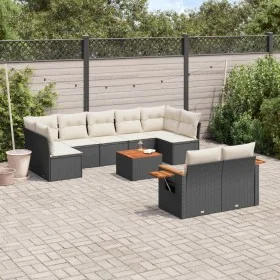Set de sofás de jardín 10 pzas cojines ratán sintético negro de , Conjuntos de jardín - Ref: Foro24-3227134, Precio: 586,47 €...