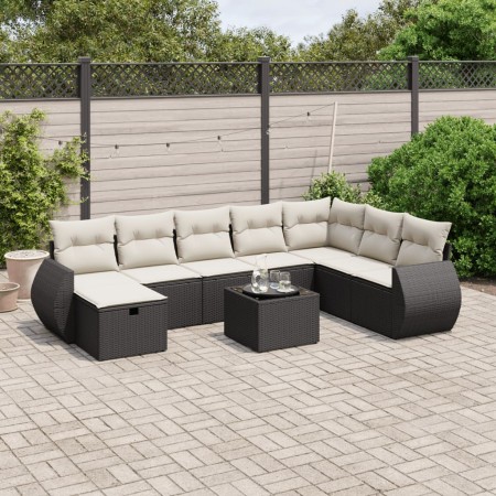 Set de sofás de jardín 8 piezas y cojines ratán sintético negro de , Conjuntos de jardín - Ref: Foro24-3264212, Precio: 505,7...
