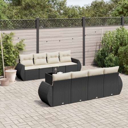 Set de sofás de jardín 8 piezas y cojines ratán sintético negro de , Conjuntos de jardín - Ref: Foro24-3253483, Precio: 576,2...