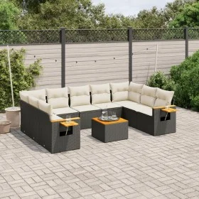 Set de sofás de jardín 10 pzas cojines ratán sintético negro de , Conjuntos de jardín - Ref: Foro24-3227120, Precio: 586,47 €...