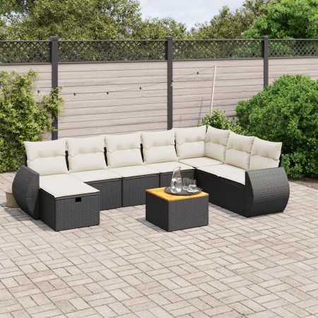 Set de sofás de jardín 8 piezas y cojines ratán sintético negro de , Conjuntos de jardín - Ref: Foro24-3265095, Precio: 501,4...