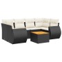 Set de comedor de jardín 7 pzas y cojines ratán sintético negro de , Conjuntos de jardín - Ref: Foro24-3257232, Precio: 461,5...