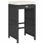 Taburetes altos de bar de jardín cojines 2 uds ratán PE negro de , Sillas de jardín - Ref: Foro24-368686, Precio: 118,82 €, D...